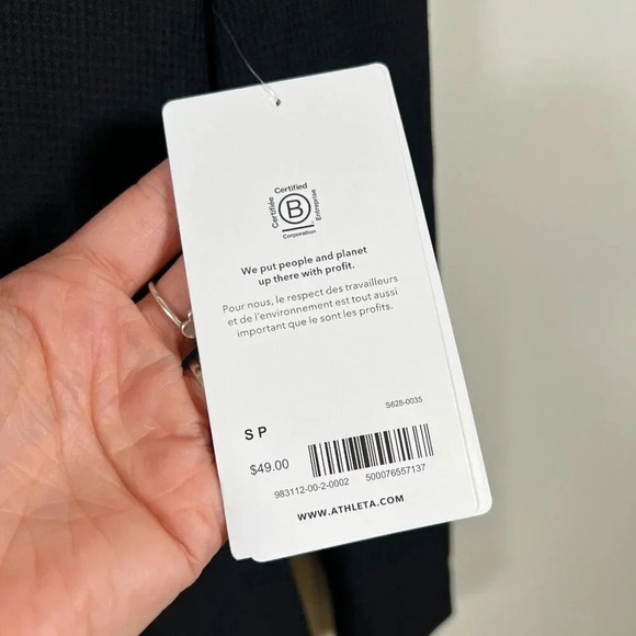 Athleta Wind Down Sleep Top Size Small Black Waffle Knit Henley Lounge Comfy - Picture 5 of 10